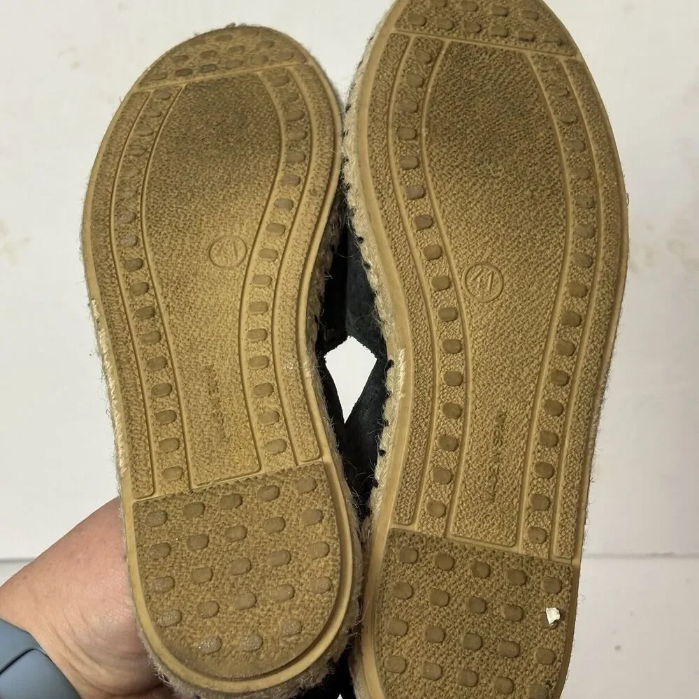 Miz Mooz Suede Espadrille Flats Carmena Black Size Eu 41 / US 10